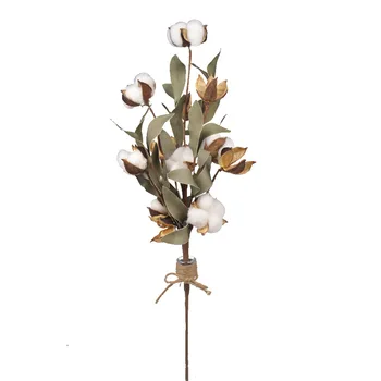 7Balls par Cilmes Kokvilnas Dabiski Žāvēti Kokvilnas Ziedi, Mākslīgie Augi Ziedu Filiāle Kāzu Dekorēšana Viltus kaltēti Ziedi