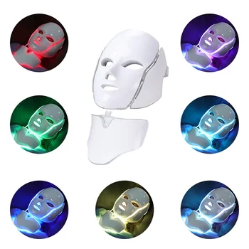 7Colors LED Gaismas Sejas Maska Ar Kakla Ādas Atjaunošanos Sejas Kopšanas Fotonu Terapija Anti Pinnes Atdzīvoties Ādu Savilkt Skaistumu Ierīces