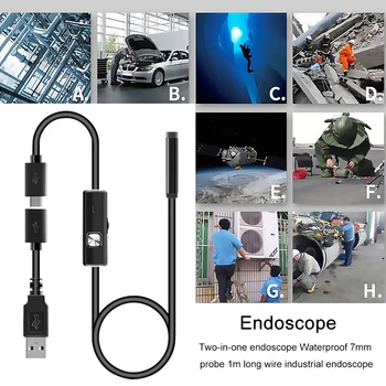 7mm Mobilo Telefonu Endoskopu, Ūdensizturīgs Cauruļu Endoskopu, USB 6LED ražošanas Pārbaudes Kameras Auto Remonts Testa Čūska Caurule