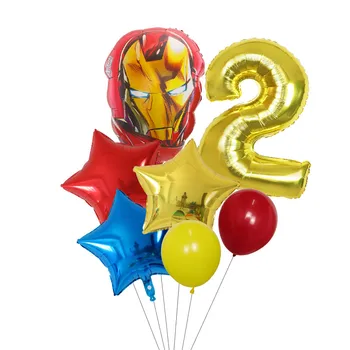 7pcs Avenger Spider Dzelzs Captain America Pontons Supervaronis Balonus Uzstādīt 30inch Numuru Globos Dzimšanas dienas svinības Rotājumus Bērniem Rotaļlietas
