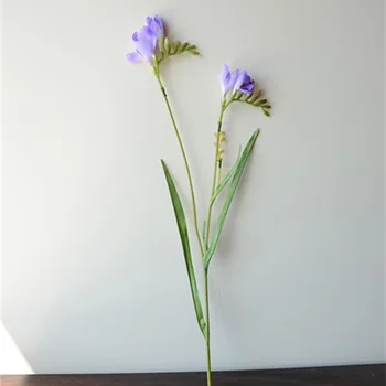 7pcs Zīda Orhideja, Frēzijas, Mākslīgie Ziedi piemājas Dārzā Viltus Vāze, Zieds Ziemassvētku Kāzu Puse, Apdares 60cm Garš Augi