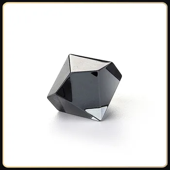 7PCS15-25mm Melna Pērle Stikla Prizmu Polyhedron Kristāla Kauliņu Virsmas Lāzera Iegravēts Saskaņā Ar Rasējumiem