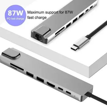 8 1 Multiport C Tipa USB-C 4K HDMI-savietojams Adapteris USB 3.0 Kabeli, centrs Dators, Planšetdators, Klēpjdators, Macbook