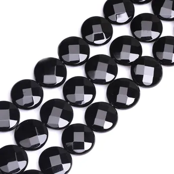 8-30mm Pogas, Monētas, Slīpētas Black Agates Krelles, Dabiskā Akmens Krelles Rotaslietas Pieņemšanas krelles 15inch Rokdarbi DIY Pērles Rotaslieta