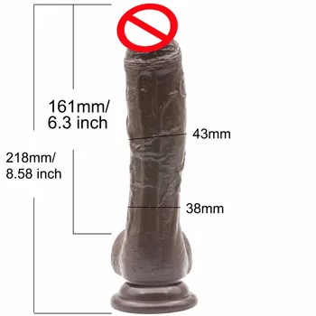 8.58 collu 43mm big dildo falls par piesūcekņi viltus dzimumlocekļa dildo seksa rotaļlietas sievietēm dildo reālistiskāku Kafijas krāsu iesūkšanas-cup dick