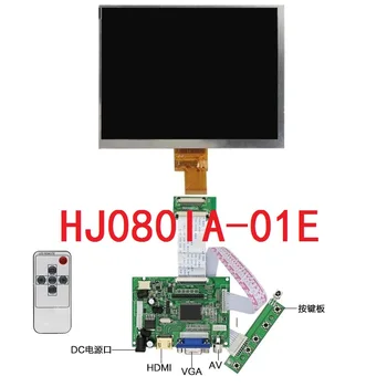 8 collu lcd ekrānu HJ080IA-01E 1024*768 hd IPS LCD Displejs + HDMI/VGA/AV Kontroles Vadītāja Valdes