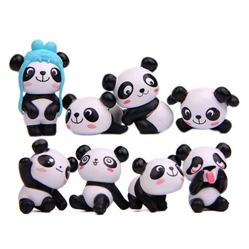 8 gab./daudz Cute Baby Panda Mini Lelles Modelis Pandas PVC Skaitļi Rotaļlietas DIY Mikro Ainavu Dekorēšanai Rotaļlieta Modelis Ziemassvētku Dāvanu