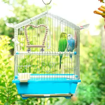 8 Gab./komplekts Putnu Papagailis Šūpoles Sakost Rotaļlietas dabīga Koka Karājas Bell Putnu Būris Rotaļlietu Mazos Papagaiļus, Cockatiels Putnu Piegādes C42