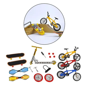 8 Gabali/komplekts Pirkstu Rotaļlietu Komplekts Miniatūri Skrituļdēļi, Motociklu, Mini Scooter, Šūpoles Valde