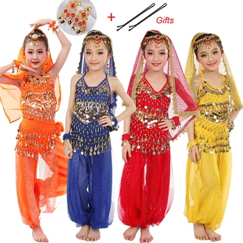 8 Krāsas Bērniem Vēdera Deju Tērpi Uzstādīt Austrumu Deju Tērpu Meitene Ēģipte Ēģiptes Sports Indijas Vēdera Dejas Apģērbu Indijā