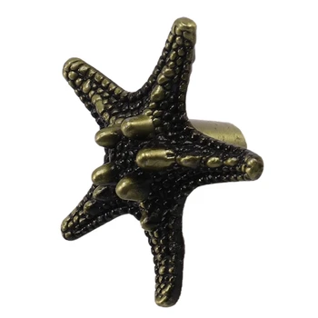 8-Pack Cinka Sakausējuma Bronzas Starfish Formas Dekoratīvie Ministru Kabineta Skapis, Mēbeles Durvis, Atvilktnes Rokturi Velk Rokturi Aparatūras Apdare