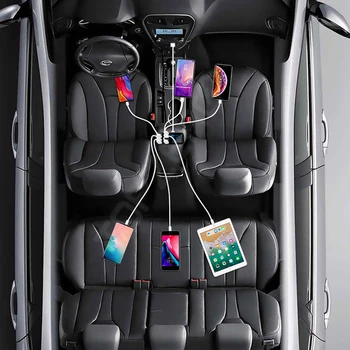 8 Porti USB Automašīnas Lādētājs Android iPhone Adapteris Tablete USB Lādētāju, Led Displejs, Ātrs Tālruņu Lādētāju xiaomi huawei, samsung