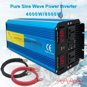 8000W Pure Sine Wave Car Inverter ES Inverter Transformatoru Bezvadu Tālvadības auto инвертор 12v 220v адаптер питания
