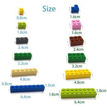 80pcs DIY Celtniecības Bloki Plānas Skaitļi Ķieģeļi 1x6 Punkti 12Color Izglītības Creative Izmērs ir Saderīgs Ar lego Rotaļlietas Bērniem