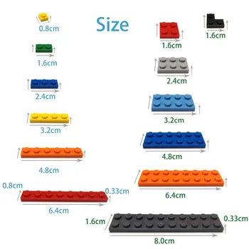 80pcs DIY Celtniecības Bloki Plānas Skaitļi Ķieģeļi 1x6 Punkti 12Color Izglītības Creative Izmērs ir Saderīgs Ar lego Rotaļlietas Bērniem