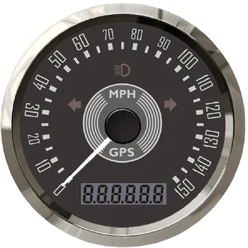 85mm Auto GPS Spidometrs 200 KM/H 150MPH Regulējams Odometra ar Sarkano un Dzelteno Regulējams Apgaismojums 12V 24V