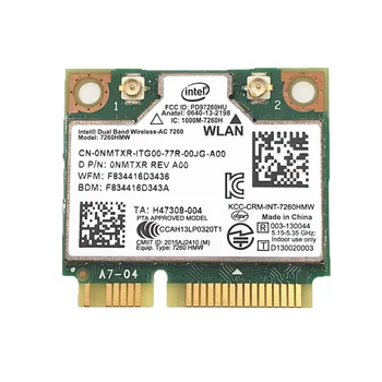 876M Dual Band 2.4+5G Bluetooth V4.0 Wifi Bezvadu Mini PCI-E Karte Intel 7260 AC 7260HMW 7265 TĀ-7265HMW 8265 8265HMW