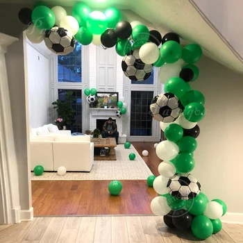 87pcs/set futbols Futbola Arkas, Balonu Vainags Komplekts Green Lateksa Baloni Zēns Dzimšanas dienas Svinības Tēma Notikums Grupa Krājumi