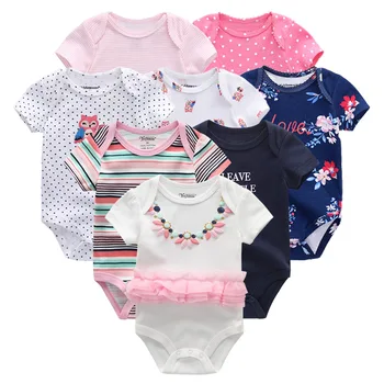 8PCS/Daudz Unisex Puiku Drēbes Meitenei Kleita Bodysuits Meitenes, Zīdaiņu Apģērbs Unicorn Kokvilnas Baby Girl Apģērbu Roupas de bebe