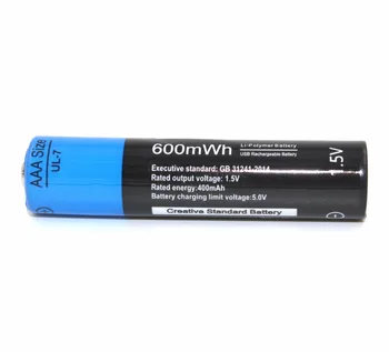 8pcs Etinesan 1,5 V AAA 600mWh li polimēru uzlādējams litija jonu creative USB akumulators + Micro uzlādes kabelis