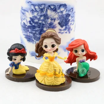 8pcs/Komplekts Disney Princess Rotaļlietas Cute Anime Multfilmu Princese Darbības Rādītāji Sirēna Pelnrušķīte sniegbaltīte Lelles Modeļi, 6-8cm
