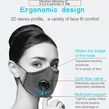 8PCS Maska + 16pcs Filtri Atkārtoti Mazgājams Dustproofs Maska Pretvēja audums masku uz mutes, Sejas aizsardzības Vairogs Masque