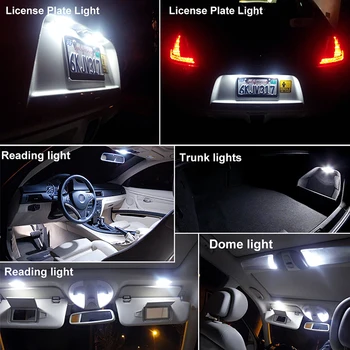 8pcs par Hyundai Akcentu 2012 - 2016 2017 2018 2019 Canbus led Automašīnas salona gaismas Pakete Komplekts led interjera Dome Bagāžnieka apgaismojums 12V