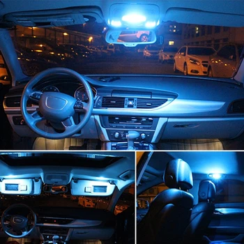 8pcs T10 W5W Canbus Balta, Ledus Zila 194 168 LED Spuldzes Interjera Kartes Dome Bagāžnieka Plāksnes Gaismas Honda CR-V CRV 2007. - 2012. gadam