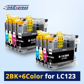8PK LC123 Tintes Kasetne Brother LC 123 LC123 Tintes Kārtridžs Brother MFC-J4410DW MFC-J4510DW MFC-J4710DW Tintes Printeri
