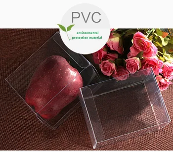 9*9*6cm-9*9*18cmCreative skaidrs, PVC Taisnstūra kaste vides aizsardzības materiāls Displeja lodziņā Eiropas kāzu dāvanu&Konfekšu kaste