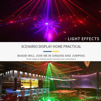 9-acu RGB Disko Lampas DMX pulti Posmā Strobe Gaismas Dj Led Lāzera Gaismas Halloween, Ziemassvētku Bārs Puse Projetor Mājas Dekoru