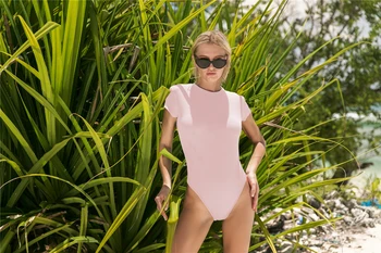 9 Krāsas Sieviešu Bodysuits Gadījuma Apaļu Kakla Īsām Piedurknēm Sexy Fit Kombinezonus Beach Bikini Brīvdienu Valkāt eDressU LMT-YD2180