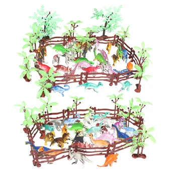 90 Gabalu Dinozauru Dzīvnieku Modelis DIY Skatuves Komplekti Playset Bērnu Rotaļu Montāža Rotaļlietas noteikta Modeļa Komplekts
