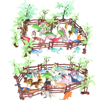 90 Gabalu Dinozauru Dzīvnieku Modelis DIY Skatuves Komplekti Playset Bērnu Rotaļu Montāža Rotaļlietas noteikta Modeļa Komplekts