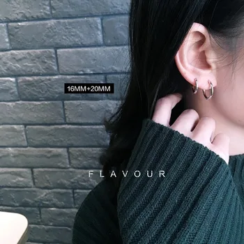 925 sudraba auskaru modes vienkāršu izmēra apli auss gredzens auss kaulu modes savvaļas tendence vīriešiem, sievietēm, zēnu, meiteni, sudraba auss jewelr
