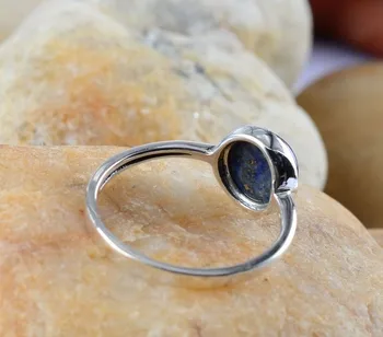 925 Sudraba Rotaslietas, Vintage Sudraba Lapis Lazuli mazo Douding dāma jauns gredzens