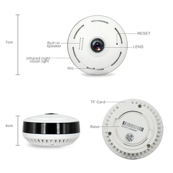 960P HD 360 Grādu Video Kamera, Wifi Panorāmas P2P Divos Veidos Audio 2MP Bezvadu IP Fisheye Mājas CCTV Mini Drošības Kameru