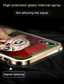 9D Aizsargājošu Stikla Telefonu Gadījumos Vāciņš iPhone 11 Pro X XS Max XR Rūdīts Stikls 6S 6 7 8 Plus Halovīni meitene lietā