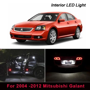 9X White LED Interjera Apgaismojums Iepakojuma Komplektu Par 2004. -2012 Mitsubishi Galant Kartes Bagāžnieka Dome Licence Plate light