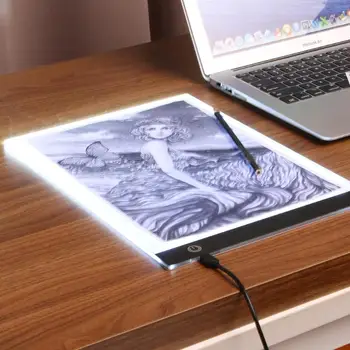 A4 Digitālā USB Vadu Grafikas Tablete LED Zīmēšanas Gleznošanas Valdes Akrila Gaismas Kaste Meklēšanu Kopēt Pad 33.5*23.5*0.45 cm ar Skalu