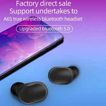 A6S Bezvadu Austiņas TWS Par Xiaomi Redmi Airdots Earbuds Bluetooth 5.0 Austiņas Trokšņu Slāpēšanas Mikrofons iPhone, Huawei, Samsung
