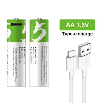 AA uzlādējamas 1,5 V 2600mWh USB AA uzlādējamas li-ion akumulatoru, tālvadības pults, peles maziem ventilatora Elektriskās rotaļlietas baterijas + Kabelis