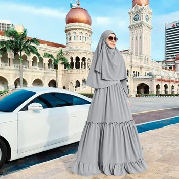 Abaya Musulmaņu Kleita, Hijab Pilnībā Segtu Burka Islāma Dubajas Arābu Khimar Lūgšanu Apģērba Vecis Ramadāna Islāma Drēbes, Tuvajos Austrumos Kleita