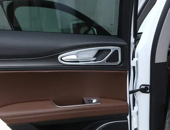 ABS Chrome Interjera Durvju Rokturi, Rāmis, Vāks Melns, 4gab Piederumi Alfa Romeo Stelvio 2017