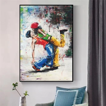 Abstract Hip-Hop Dejas Mīļotājs Audekls Mākslas Plakāti Un Izdrukas Sienas Attēls Drukāts Uz Audekla Glezna Par Dzīves Telpu Dekorēšana