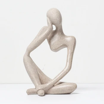 Abstrakts Raksturs Skulptūru Dekorēšanai Eiropas Domātājs Mākslas Sveķu Mājas Rotājumu Biroja Attēls Smilšakmens Statuja Dekoru, Dāvanu Bērniem