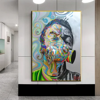 Abstraktus Grafiti Mākslas Attēls Smadzeņu Kanvas Glezna Cuadros Sienas, Mākslas Plakātu Izdrukas Sienas Attēlu uz dzīvojamo Istabu Mājas Sienas Dekori
