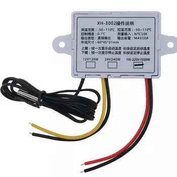 AC 110V-220V/Ciparu LED Temperatūras regulators 10.A Termostats Termostata Kontroles Slēdzis ar Zondi Sensors
