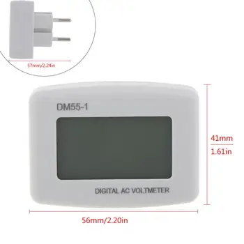 AC 80-300V Sprieguma Mērītājs ES Plug Volt Metrs LCD Digitālais Displejs Voltmetrs Testeri