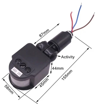 AC 90-250V PIR Kustības Sensors Automātiski Infrasarkano Kustības Sensoru Āra Sienas Kronšteins Taimeris Kustības Sensors LED Gaismas Slēdzi